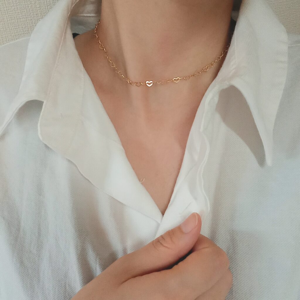 ハートもチーフのスキンジュエリーネックレス