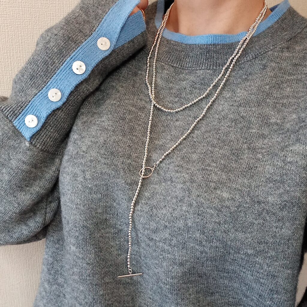 シルバー925ボールネックレス