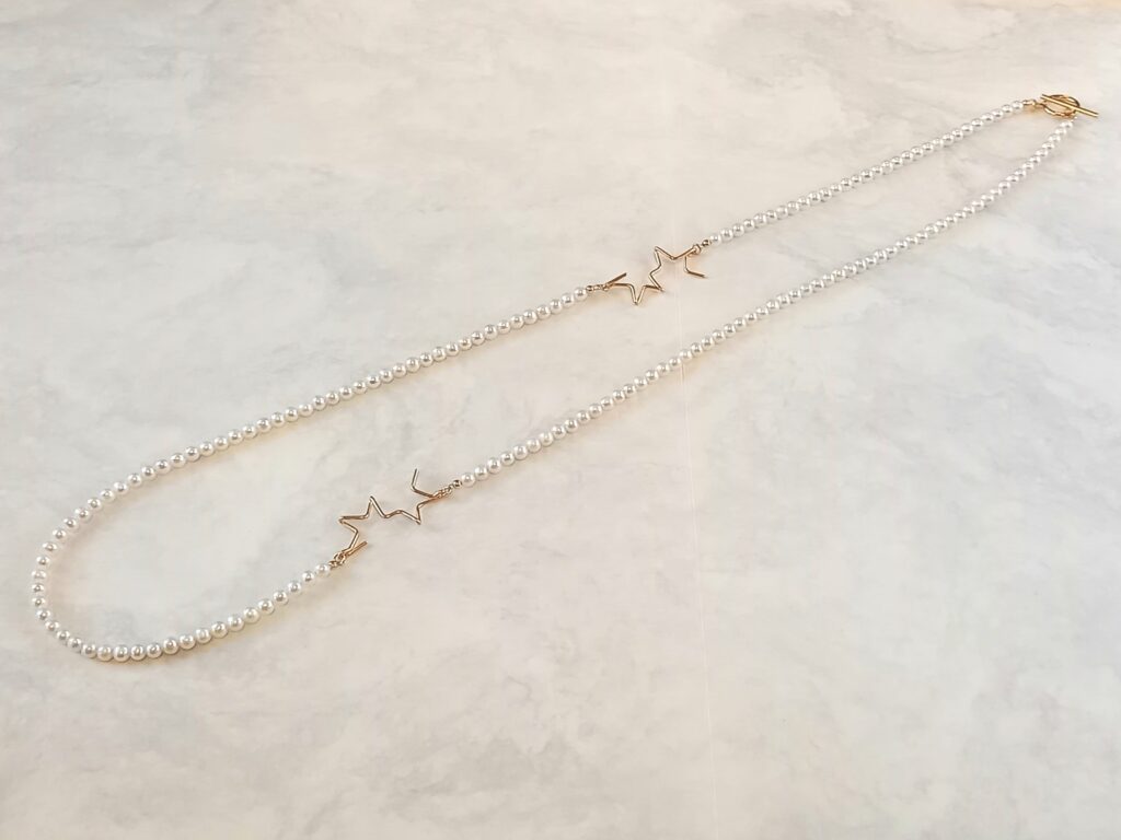 星 ネックレス パールネックレス スター 星モチーフ マンテル